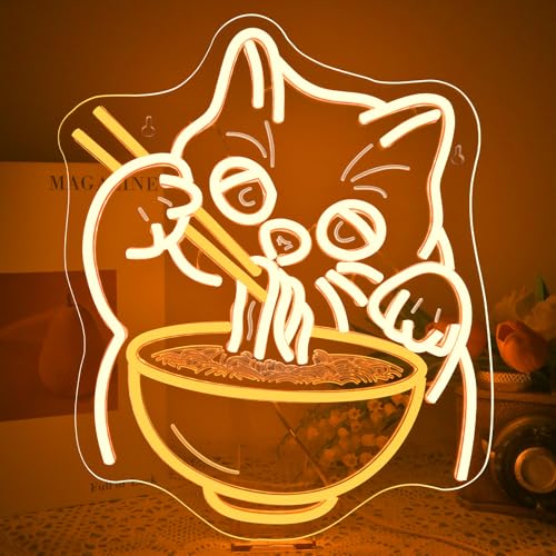 VYXIN Katze Ramen Neon Schild Buntes, Cat Neon Sign Wand,LED Katze Noodles Leuchtreklame,Nudeln LED Sign für Resturant Ramen-Laden Küche Snack-Bar Wohn-Esszimmer Brunch Party Home Store Geschenke VYXIN Katze Ramen Neon Schild Buntes, Cat Neon Sign Wand,LED Katze Noodles Leuchtreklame,Nudeln LED Sign für Resturant Ramen-Laden Küche Snack-Bar Wohn-Esszimmer Brunch Party Home Store Geschenke von VYXIN