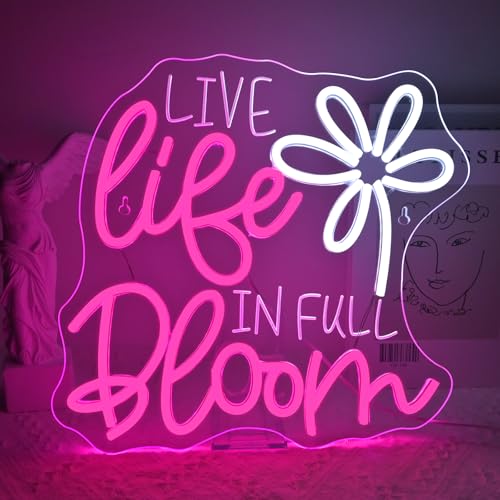 VYXIN Live Life in Full Bloom Neon Schild, Neon Sign LED Schild Wand Leuchtreklame USB Power für Bedroom Pub Bar Room Club Party Lichter Schlafzimmer VYXIN Live Life in Full Bloom Neon Schild, Neon Sign LED Schild Wand Leuchtreklame USB Power für Bedroom Pub Bar Room Club Party Lichter Schlafzimmer von VYXIN