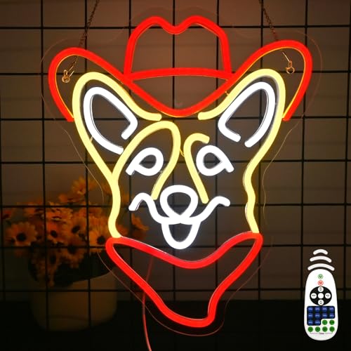 VYXIN Neon Schild,Corgi Cowboy Neonlicht Wanddekor, Corgi Cowboy Neonlicht Schlafzimmerwanddekor geeignet für Männerhöhle, Bar, Spielzimmer, Geburtstagsparty VYXIN Neon Schild,Corgi Cowboy Neonlicht Wanddekor, Corgi Cowboy Neonlicht Schlafzimmerwanddekor geeignet für Männerhöhle, Bar, Spielzimmer, Geburtstagsparty von VYXIN
