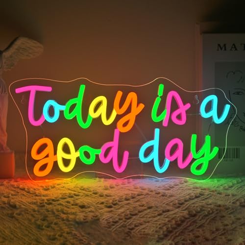 VYXIN Today Is a Good Day Neon Schild, Neon Sign LED Schild Wand Leuchtreklame USB Power für Bedroom Pub Home Bar Room Club Party Lichter Window Decor Schlafzimmer Wohnzimmer Library Geschenke VYXIN Today Is a Good Day Neon Schild, Neon Sign LED Schild Wand Leuchtreklame USB Power für Bedroom Pub Home Bar Room Club Party Lichter Window Decor Schlafzimmer Wohnzimmer Library Geschenke von VYXIN