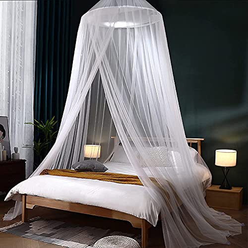 VZATT Moskitonetz-Bett, Moskitonetz geeignet für große Einzel- oder Doppelbetten, Reise-Moskitonetzbett gegen Insekten und Mücken, helles und luftiges hängendes Moskitonetz, große Größe von VZATT