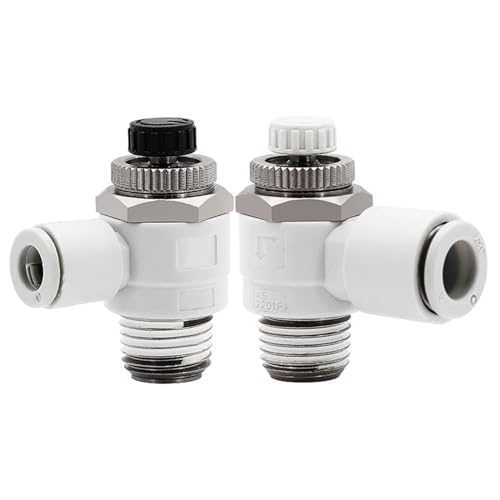 VZJIUOJW 6PCS Zylinderdrosselklappen-Drehzahlregelventil Pneumatischer Anschluss Auslass-/Einlassdrosselventil AS1201F/2201F/3201F-M5/01/02-04A/06A(03-06S,Intake Control Valve) von VZJIUOJW