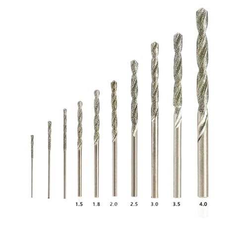 VZOZSHAWB 5/10 Stück diamantbeschichteter Bohrer 0,8 mm–4,0 mm Micro-HSS-Spiralbohrer for Bohren von Löchern in Fliesen, Stein, Marmor, Ziegel (Color : 5pcs 1.2mm) von VZOZSHAWB