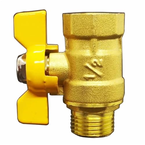 1/4 Zoll 3/8 Zoll 1/2 Zoll 3/4 Zoll Außen- auf Innengewinde, Zweiwege-Absperrkugelhahn aus Messing mit Schmetterlingsgriff for Kraftstoff, Gas, Wasser, Öl, Luft(1l4 Female to F(B)) von VZQLV