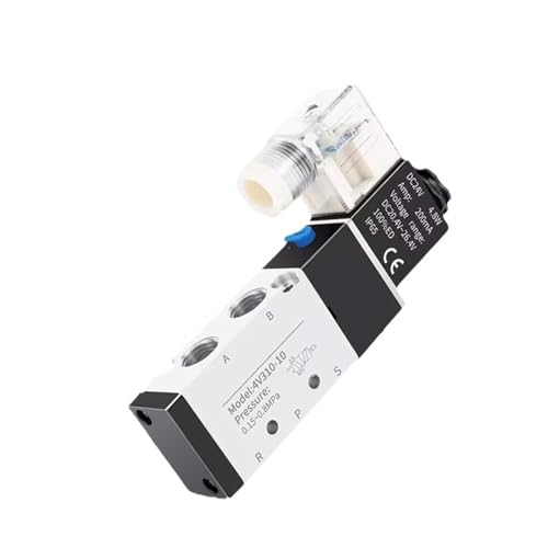 4V110 Pneumatisches elektrisches Magnetventil 5-Wege-2-Positionen-Steuerluftmagnetventil 4V110-06 DC12V DC24V AC24V AC110V AC220V(PC 4V110-06 8mm,AC220V) von VZQLV
