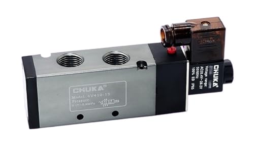 4v210-08 Pneumatisches elektrisches Magnetventil, Wegesteuerung, Luftmagnetventil, 12 V, 24 V, 220 V, 4v210(4V410-15 AC110V,With 6mm fittings) von VZQLV