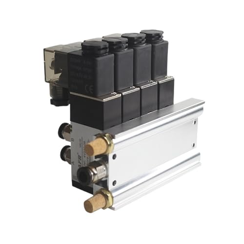 4v210-08 Verteilerwert Pneumatikventil 5/2 Magnetventilgruppe Ventilinsel Zylinder Umkehrventil Pneumatikverteiler(2 combinations,DC12V 8mm tube) von VZQLV