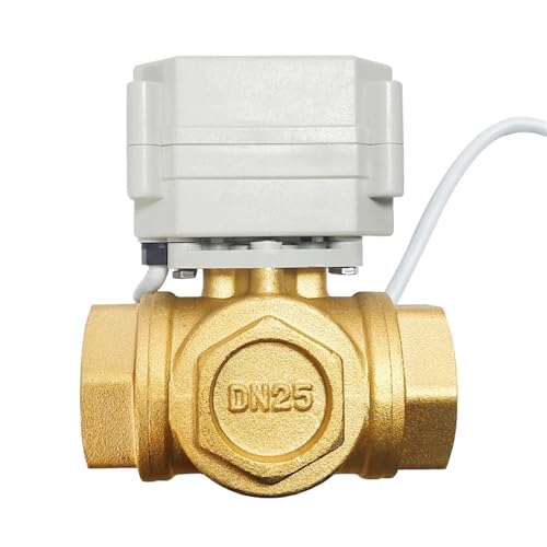 Messing 1'' DN25 3-Wege-T-Bohrung L-Bohrung Motor-Kugelhahn Metallgetriebe DC12V DC24V 2/3/5/7 Drähte zertifiziertes elektrisches Ventil IP67(L Bore,NPT THREAD_CR702) von VZQLV