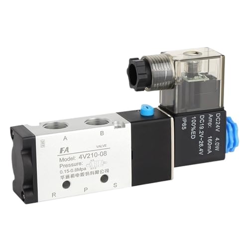 Pneumatisches Magnetventil 4V210-08 AC220V 110V DC24V 4V220-08 5CH 2-Positionen-Steuerluft-Gas-Magnetventil(4V210-08 DC24V) von VZQLV