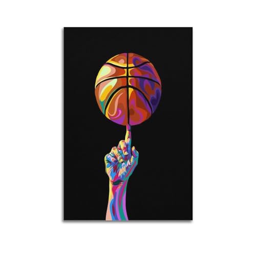 VZRSQZK Basketball-Poster in Pop-Art-Poster, dekoratives Gemälde, Leinwand-Wandposter und Kunstdruck, modernes Familienschlafzimmer-Dekor-Poster, 40 x 60 cm von VZRSQZK