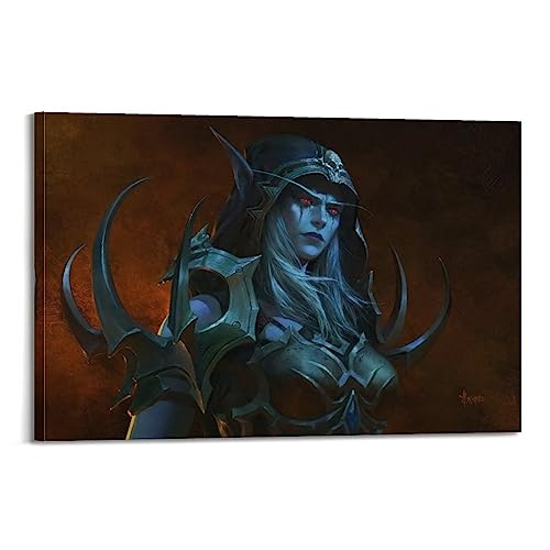 VZRSQZK Game World of Warcraft Sylvanas Windrunner Poster, dekoratives Gemälde, Leinwand, Wandposter und Kunstdruck, modernes Familienschlafzimmer-Dekor-Poster, 50 x 75 cm von VZRSQZK