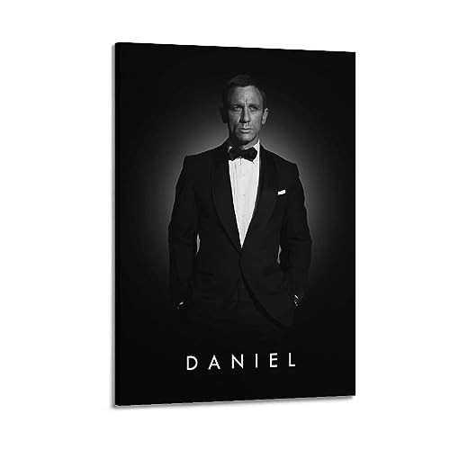 VZRSQZK Poster, Motiv: Schauspieler Daniel Craig, dekoratives Gemälde, Leinwand-Wandposter und Kunstdruck, modernes Familienschlafzimmer-Dekor-Poster, 40 x 60 cm von VZRSQZK