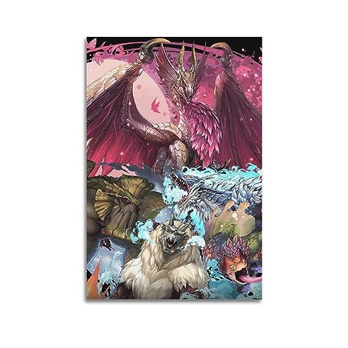 VZRSQZK Poster Monster Hunter World, dekoratives Gemälde, Leinwand-Wandposter und Kunstdruck, modernes Familienschlafzimmer-Dekor-Poster, 60 x 90 cm von VZRSQZK