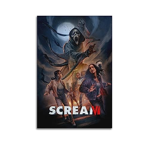 VZRSQZK Scream 6 Filmposter, dekoratives Gemälde, Leinwand-Wandposter und Kunstdruck, modernes Familienschlafzimmer-Dekor-Poster, 60 x 90 cm von VZRSQZK