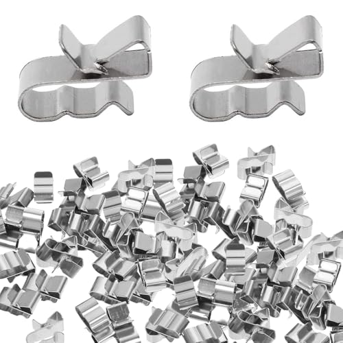 VZU 50 Stück Anhängerrahmen Drahtklemmen Solarmodul Kabelclips, Solar PV Edelstahl Kabelklemmen Drahtklemmen Solarmodul Fixierung für Laptop Ethernet Kabel Büro die Kabelkonfektionierung von VZU