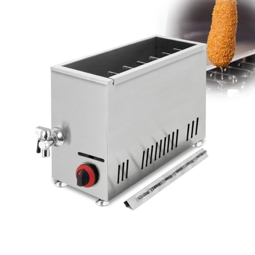 21L kommerzielle Gasfritteuse Edelstahl-Käse-Hotdog-Fritteuse mit 12 Haken for Imbissstände und Restaurants von VZXATYOP