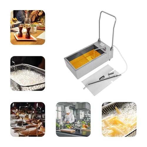55 l/14,5 Gal gewerblicher Frittierölfilterwagen 370 W mobile Frittierölfiltrationsmaschine mit Filterbeutel for Restaurants Fast-Food-Burger-Läden von VZXATYOP