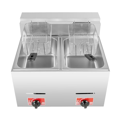 6L*2 Kommerzielle LPG-Gasfritteuse For Arbeitsplatte 2-Korb-Edelstahl-Fritteuse For Die Arbeitsplatte Mit Pommes Frites Restaurant Heimküche von VZXATYOP