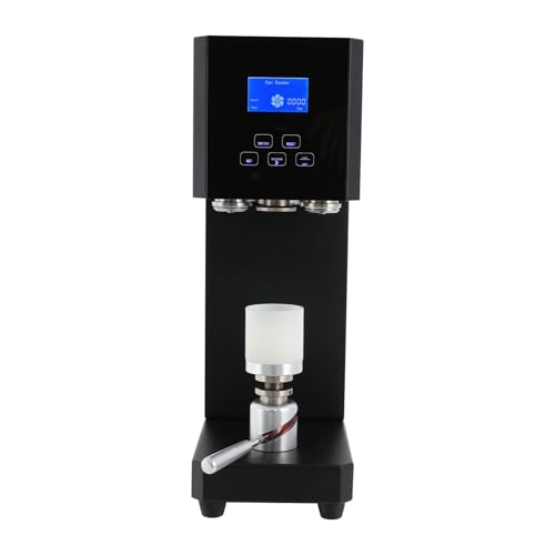 Becherverschließmaschine,halbautomatische Getränkeverschließmaschine,Verschließmaschine Milchteegetränkeflaschen LED-Anzeige,elektrische Dosenverschließmaschine Haushalte,Bars Cafés(Black) von VZXATYOP