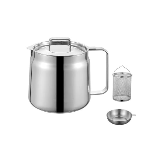 Fritteuse Aus Lebensmittelechtem Edelstahl 304 Große Kapazität Öl-Frittiertopf Mit Abnehmbarem Korb Deckel Und Ölsiebfilter For Den Privaten Und Gewerblichen Gebrauch(Glossy1.5L) von VZXATYOP