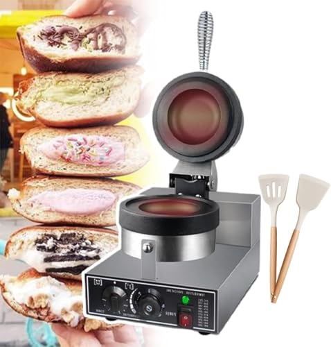 Hamburger-Kuchen-Maker Burger-Maschine doppelseitig, konstante Temperatur 0–5 Minuten Timing Eiscreme-Sandwich-Presse mit 2 Silikonschaufeln von VZXATYOP