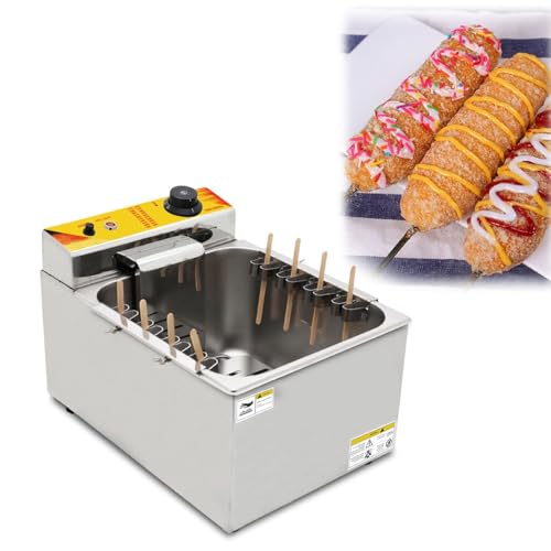 Kommerzielle Corn Dog Maker Maschine Automatische Fritteuse Mit Käse Kartoffeln Und Frittierten Hähnchenstäbchen Edelstahl-Friteuse For Zuhause Küche Restaurant von VZXATYOP