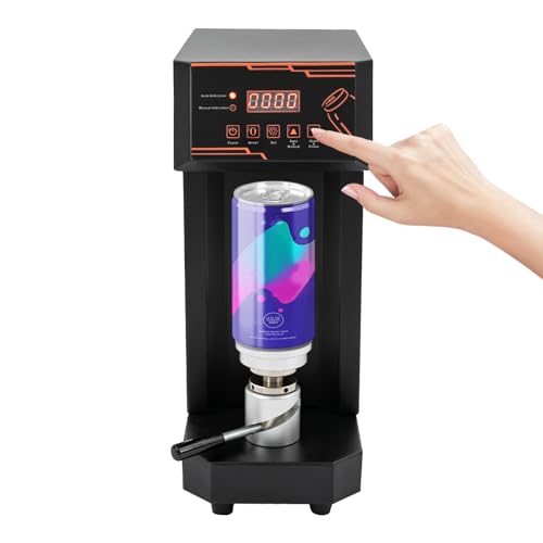 Kommerzielle Dosenverschließmaschine automatische Flaschenverschließmaschine für 330ml/500ml/650ml Dosen,schnelle Verschließung 4–6 Sekunden LED-Zähler Restaurants Privathaushalte(Black A) von VZXATYOP