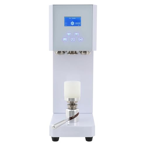 Kommerzielle Dosenverschließmaschine automatische Flaschenverschließmaschine für 330ml/500ml/650ml Dosen,schnelle Verschließung 4–6 Sekunden LED-Zähler Restaurants Privathaushalte(White) von VZXATYOP