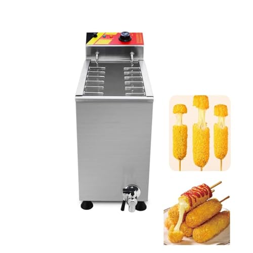 Kommerzielle Elektrische Fritteuse Aus Edelstahl Koreanischer Käse Und Waffeleisen-Maker Mit 12 Haken Corn-Dog-Frittiermaschine For Imbisswagen Und Restaurants von VZXATYOP