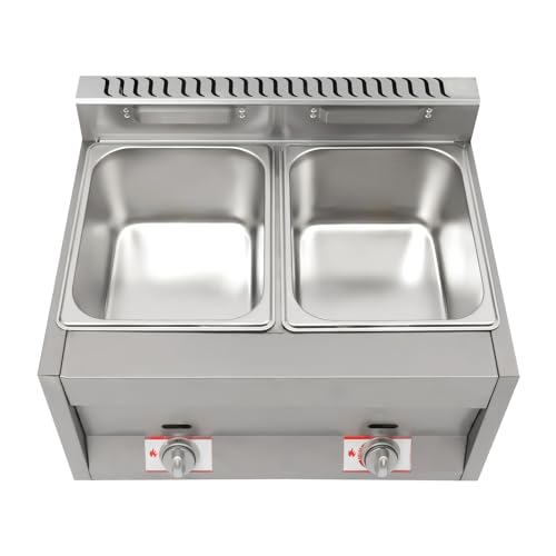 Kommerzielle Gasfritteuse Arbeitsplatte Einstellbare Temperatur Tank Ölfritteuse Mit 3 Körben Und Deckeln For Das Restaurant In Der Küche Zu Hause(Double deep fryer) von VZXATYOP