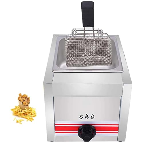 Kommerzielle Gasfritteuse For Arbeitsplatte Mit Korb Komplett Verkleidet For Kommerzielle Restaurants Fast-Food-Restaurants Gasfritteuse For Außenbereich(Singlecylinder10l) von VZXATYOP