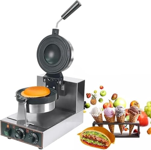 Kommerzielle Hamburgermaschine Eiswaffeleisen antihaftbeschichtete elektrische Panini-Burgerpresse einstellbare Temperatur 50–300 °C antihaftbeschichtete Pfanne(Single-ended) von VZXATYOP
