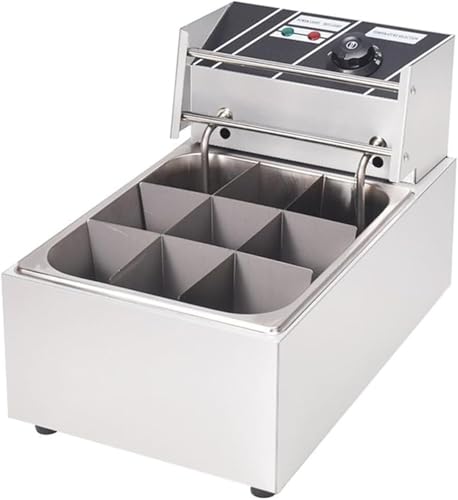 Kommerzielle Oden-Kochmaschine 6l Elektrische Fritteuse Kommerzielle Tisch-Restaurant-Frittierkorb 60–200 °C Temperaturregelung 9 Unabhängige Kochtöpfe von VZXATYOP