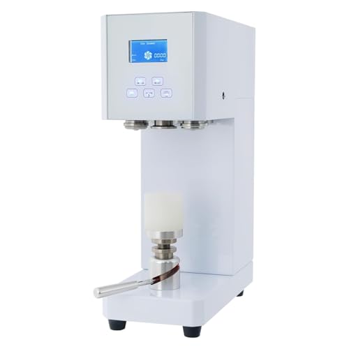 Kommerzieller Getränkedosenverschließer manuelle Becherverschließmaschine halbautomatische Becherverschließmaschine mit LED-Anzeige höhenverstellbar Flaschenverschließmaschin(White) von VZXATYOP