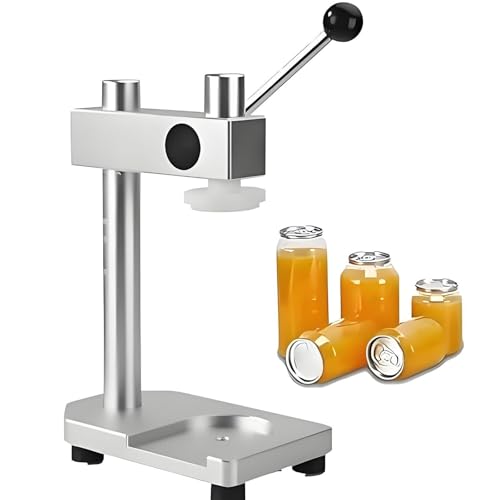 Manuelle Dosenverschließmaschine langlebiges Verschließwerkzeug aus Aluminiumlegierung höhenverstellbar for Verschließen von PET-Flaschendosen privaten/gewerblichen Gebrauch(Gray) von VZXATYOP