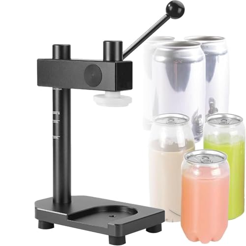 Manueller Dosenverschließer einfache Versiegelungslösung langlebiges Versiegelungswerkzeug Aluminiumlegierung, abnehmbare Gummidichtung höhenverstellbar Konserven Milch Kaffee(Black) von VZXATYOP