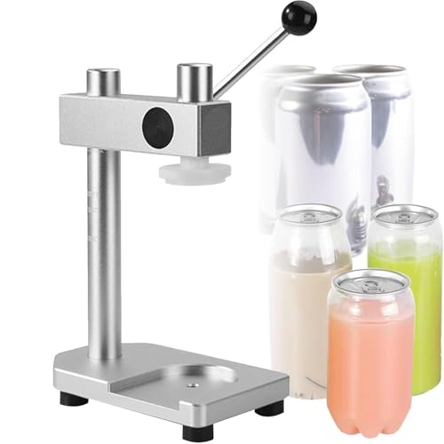 Manueller Dosenverschließer einfache Versiegelungslösung langlebiges Versiegelungswerkzeug Aluminiumlegierung, abnehmbare Gummidichtung höhenverstellbar Konserven Milch Kaffee(Gray) von VZXATYOP