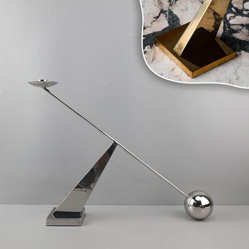 Moderne geometrische Kerzenhalter aus Metall: Tischdekoration, für Hochzeiten zu Hause (Silber) von VZXATYOP