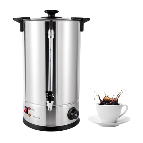 VZXATYOP 15 l gewerblicher Kaffeeautomat aus Edelstahl mit Warmhaltefunktion Heißgetränkespender for Kaffee Tee und Milch for Buffets und Caterings von VZXATYOP