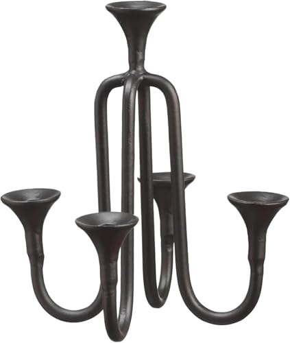 VZXATYOP 5-Armiger Kandelaber-Baumspitze Vintage-Kerzenständer Aus Kunstharz for Weihnachtsbaum Party Und Esstischdekoration von VZXATYOP