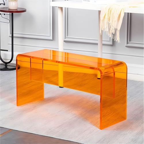 VZXATYOP Acrylbank, Moderner Vielseitiger Schuhwechselhocker Rückenfreier Loungesessel, Bett-Endhocker for Den Eingangsbereich Von Wohnzimmer Schlafzimmer(Orange,23.6in) von VZXATYOP
