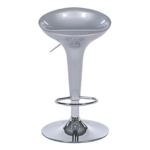 VZXATYOP Barhocker Stuhl Thekenhöhe Barhocker Verstellbarer Drehbarer Küchenfrühstückshocker Rückenlehnenloser Esszimmerstuhl aus Kunststoff for Zuhause und Pub(Silver) von VZXATYOP