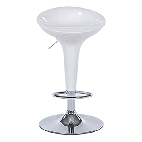 VZXATYOP Barhocker Stuhl Thekenhöhe Barhocker Verstellbarer Drehbarer Küchenfrühstückshocker Rückenlehnenloser Esszimmerstuhl aus Kunststoff for Zuhause und Pub(White) von VZXATYOP