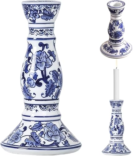 VZXATYOP Blau-weißer Kerzenhalter Aus Porzellan 21,1 X 9,9 cm Handgefertigter Keramik-Kerzenständer Mit Blumenmuster for Dekoration Auf Dem Schreibtisch Zu Hause VZXATYOP Blau-weißer Kerzenhalter Aus Porzellan 21,1 X 9,9 cm Handgefertigter Keramik-Kerzenständer Mit Blumenmuster for Dekoration Auf Dem Schreibtisch Zu Hause von VZXATYOP