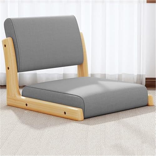 VZXATYOP Bodenstuhl mit Rückenlehne japanischer Bodenstuhl Meditations-Wohnzimmerstuhl beinloses Tatami-Bodensitzsofa bequemes Sofa for Lesen von Meditationen Erkerfenster(Linen) von VZXATYOP