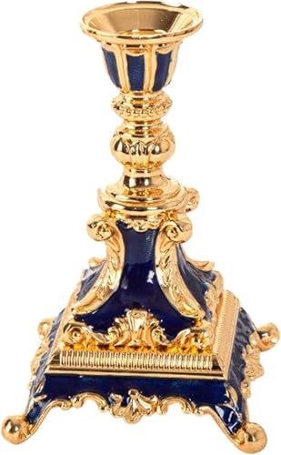 VZXATYOP Einköpfiger Kandelaber Im Retro-Stil Im Türkischen Stil Eleganter Dekorativer Kerzenhalter Aus Hochwertiger Legierung for Hochzeiten Partys Schlafzimmer Heimdekoration(Blue) von VZXATYOP