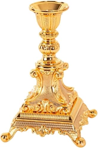 VZXATYOP Einköpfiger Kandelaber Im Retro-Stil Im Türkischen Stil Eleganter Dekorativer Kerzenhalter Aus Hochwertiger Legierung for Hochzeiten Partys Schlafzimmer Heimdekoration(Gold) von VZXATYOP