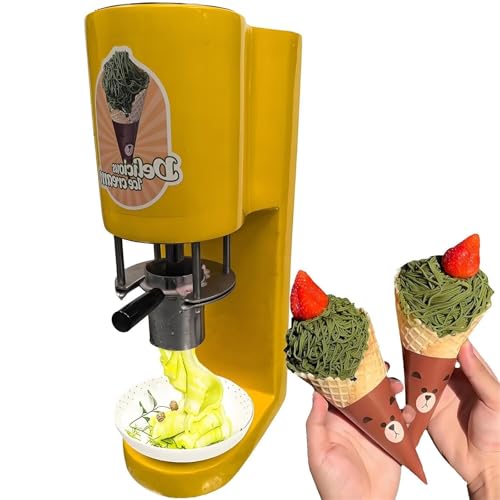 VZXATYOP Eiscreme-Spaghetti-Presse kommerzielle Eiscreme-Maschine Nudel-Eiscreme-Maschine unkompliziert for Eisdielen und Dessertläden(Yellow) von VZXATYOP