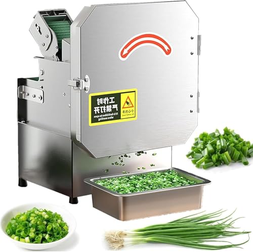VZXATYOP Elektrischer Gemüseschneider Gemüseschneider Küchenmaschine for Gewerblichen Gebrauch 1,5–35 Mm Dicke for Schnittlauch Frühlingszwiebeln Bohnen Chili von VZXATYOP