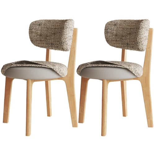 VZXATYOP Esszimmer- und Küchenstühle aus massivem Holz im Landhausstil 2er-Set Moderne Esszimmerstühle aus der Mitte des Jahrhunderts mit Holzrahmen und Polsterung(Natural Wood+Gold) von VZXATYOP